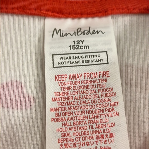 MINI BODEN Girls 12 Pajama Set Heart Print Cotton Long Sleeve Pants READ - Picture 2 of 9